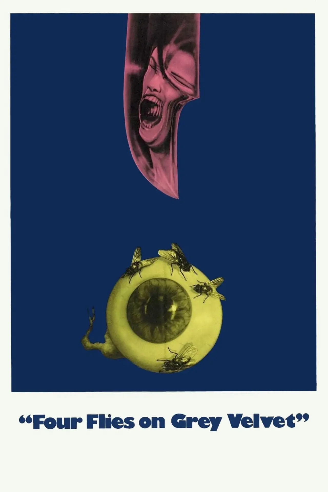 Plakat filmowy "Cztery Muchy na Szarym Aksamicie"