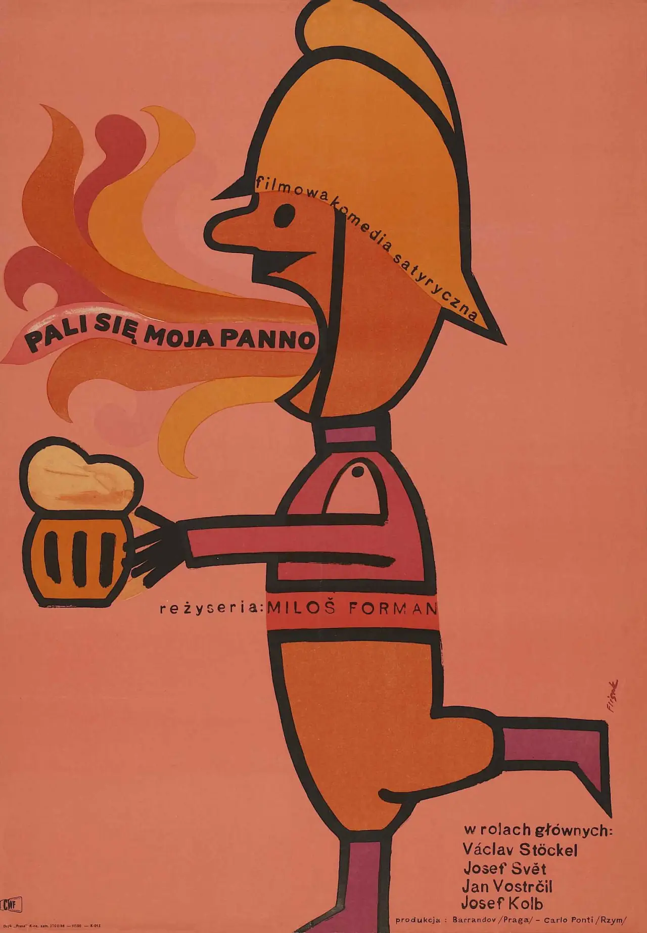 Plakat filmowy "Pali się, moja panno"