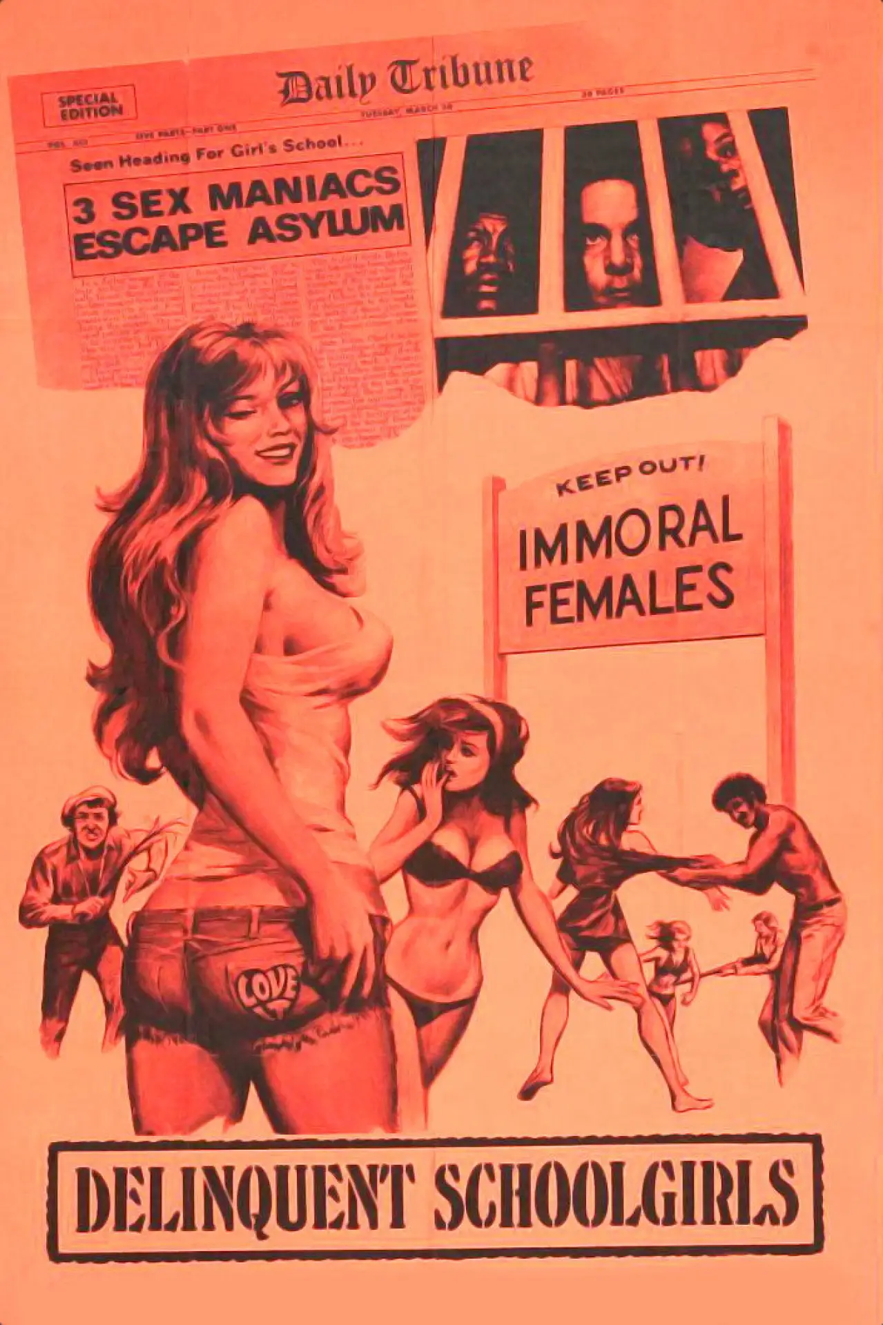 Plakat filmowy "Delinquent Schoolgirls"