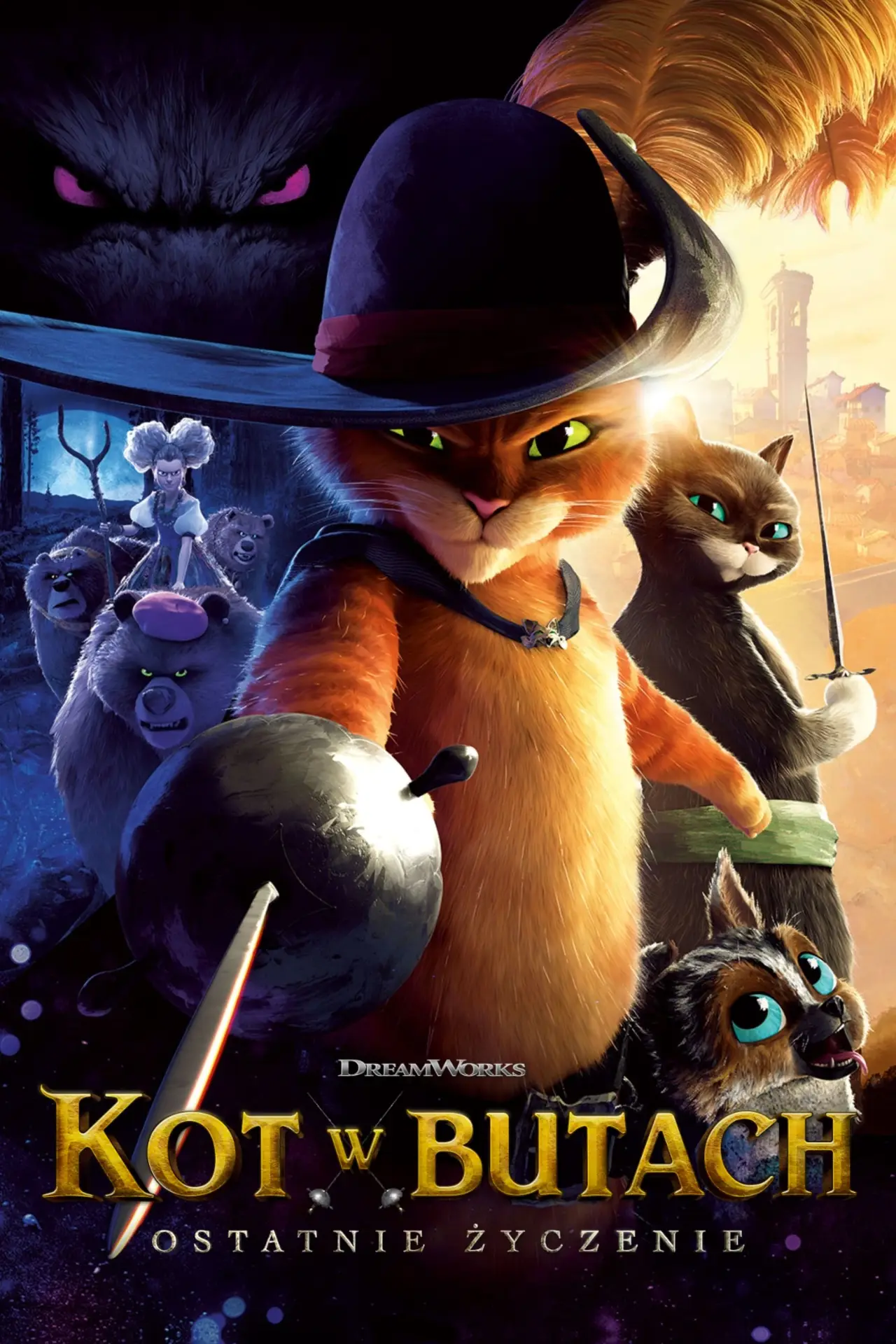 Plakat filmowy "Kot w butach: Ostatnie życzenie"