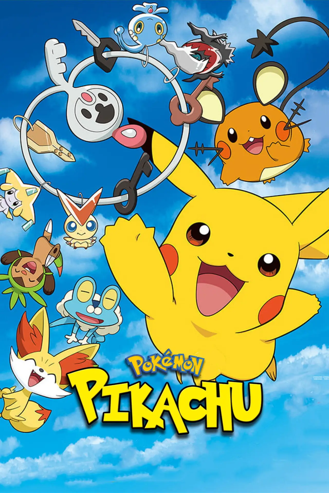 Plakat filmowy "ピカチュウ、これなんのカギ？"