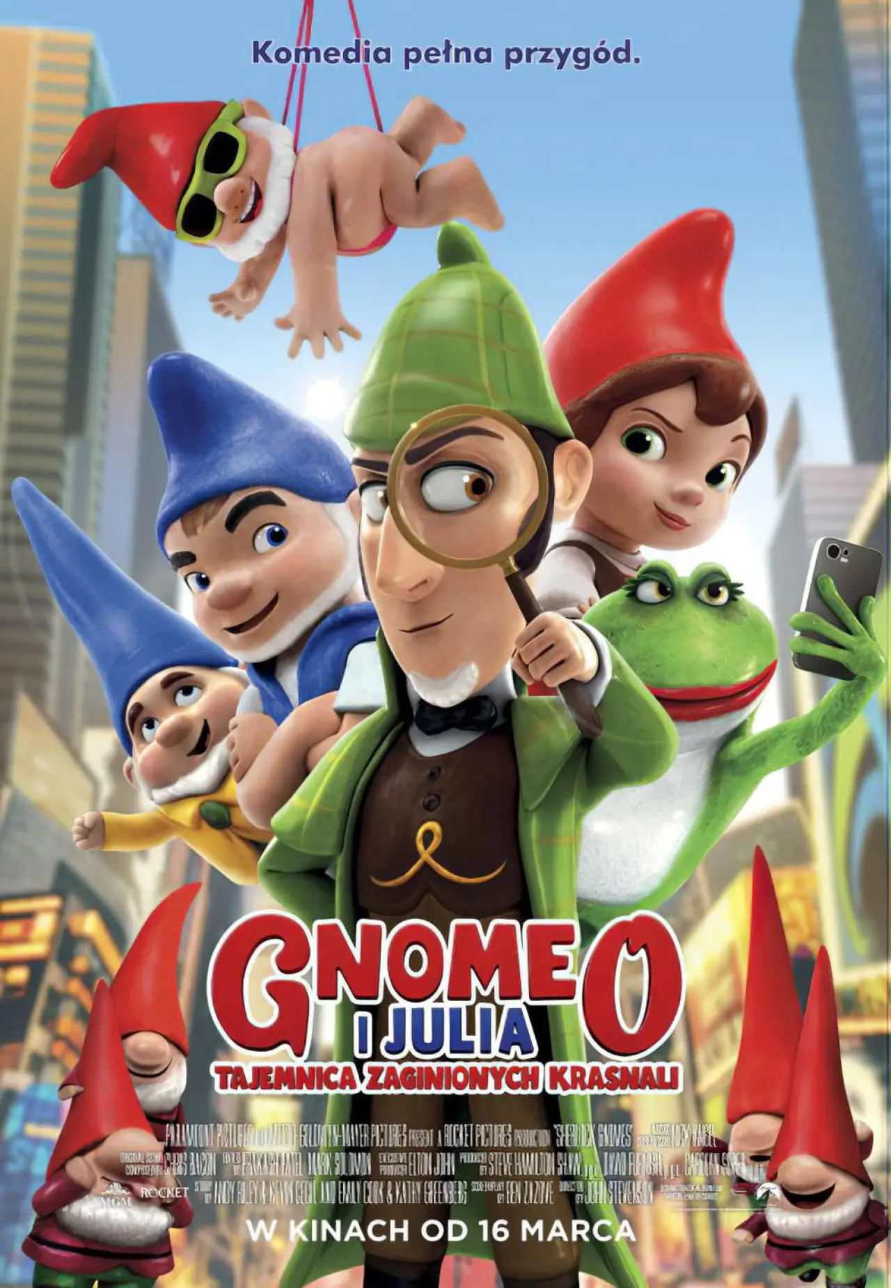 Plakat filmowy "Gnomeo i Julia. Tajemnica zaginionych krasnali"