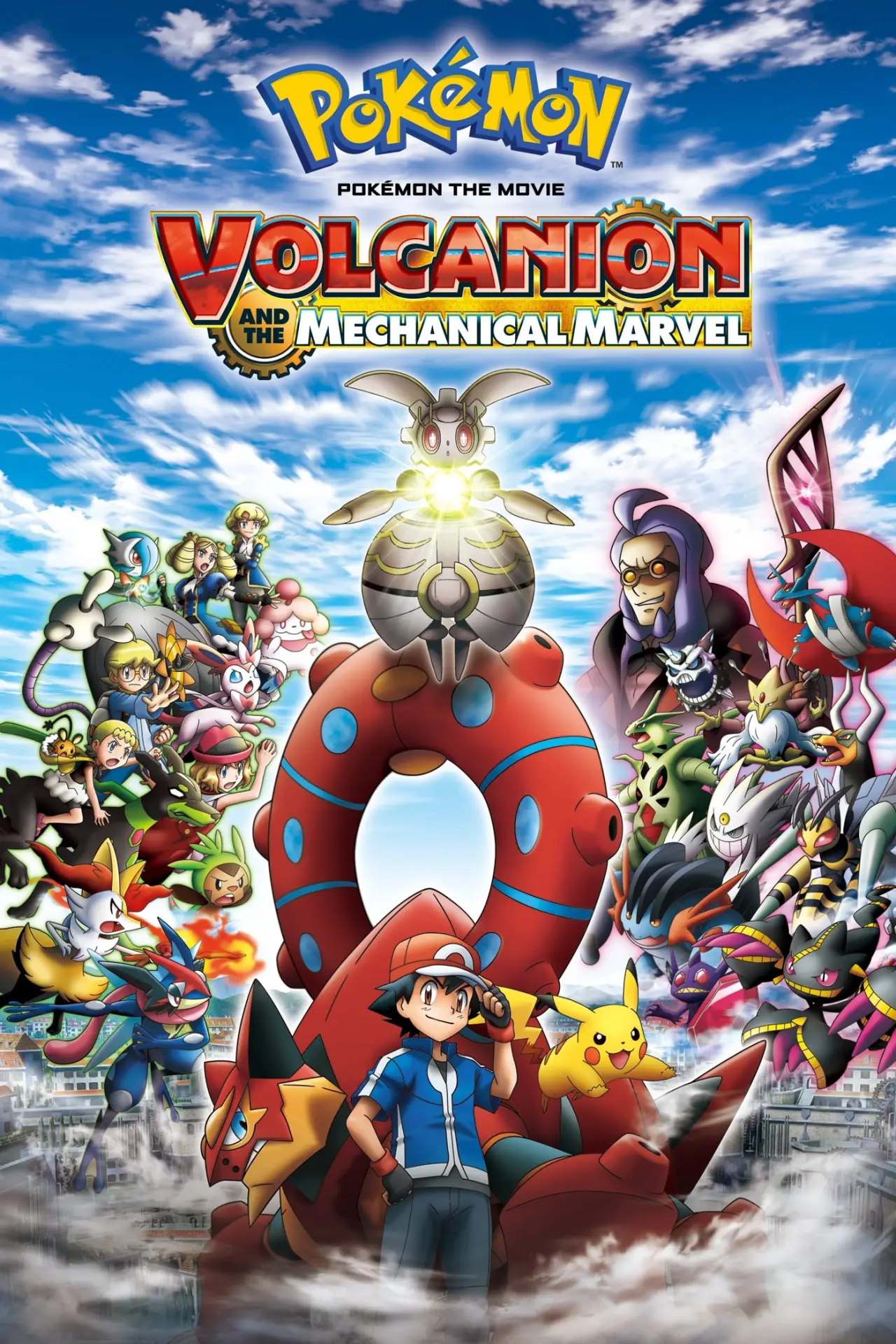 Plakat filmowy "Pokémon: Volcanion i mechaniczny zachwyt"