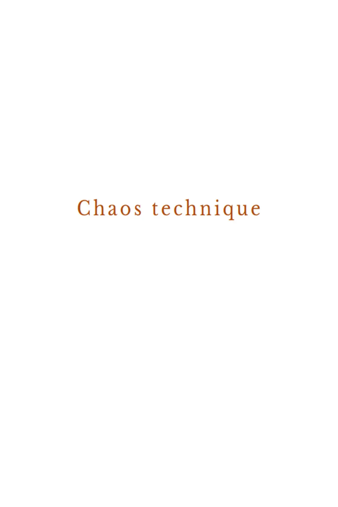 Plakat filmowy "Chaos technique"