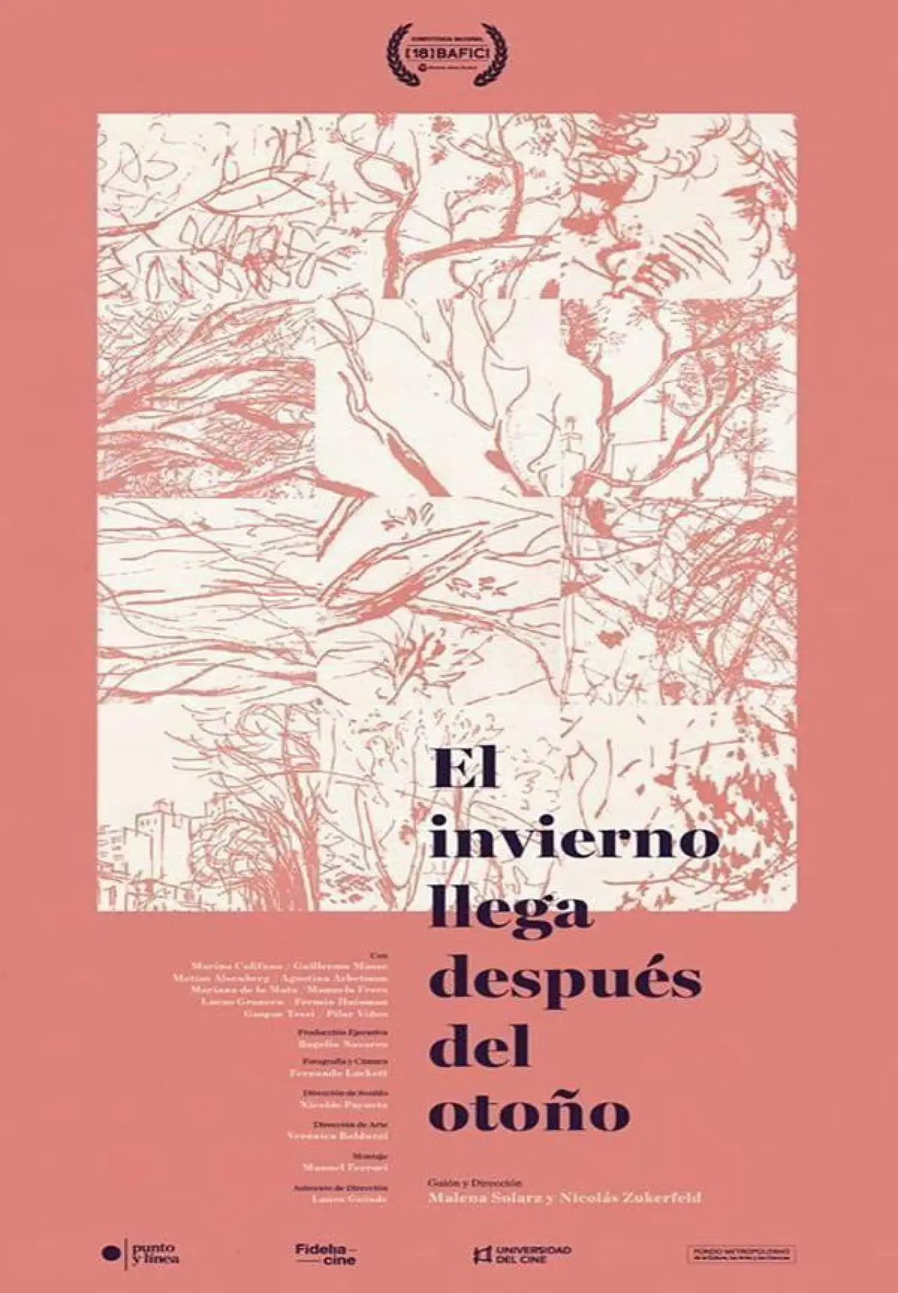 Plakat filmowy "El invierno llega después del otoño"