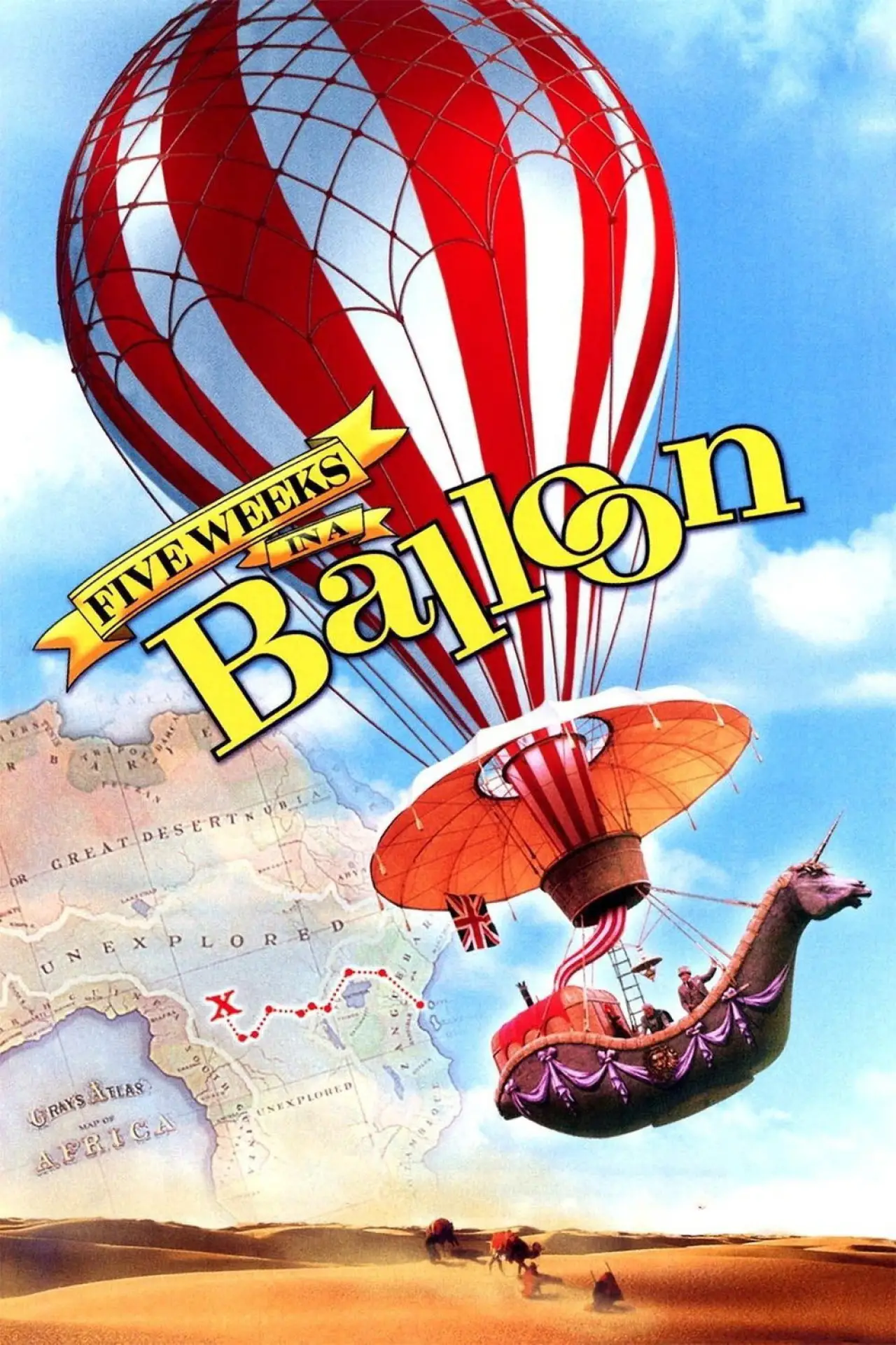 Plakat filmowy "Pięć tygodni w balonie"