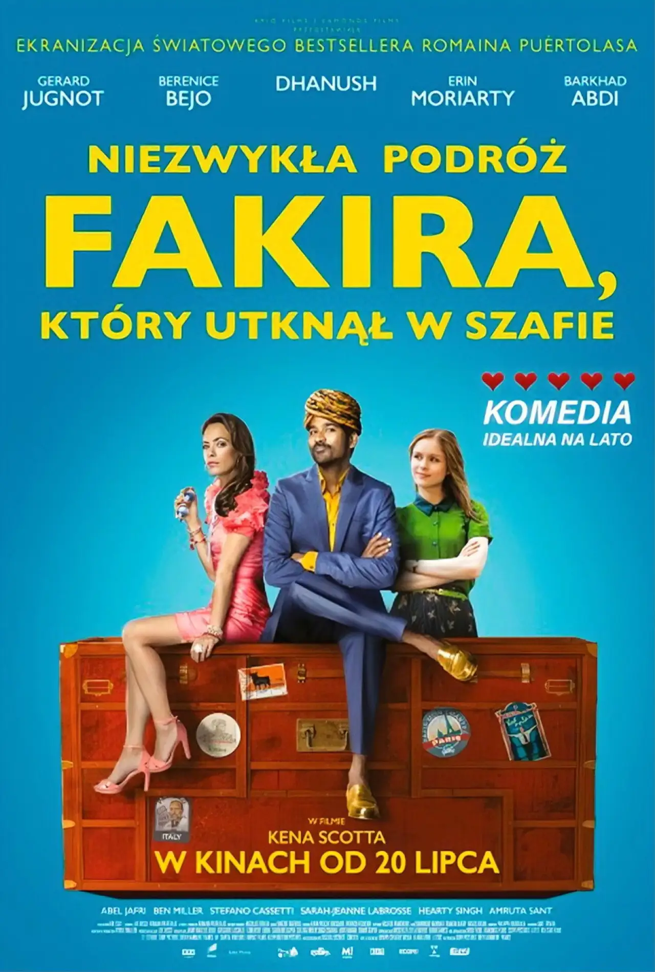 Plakat filmowy "Niezwykła podróż fakira, który utknął w szafie"