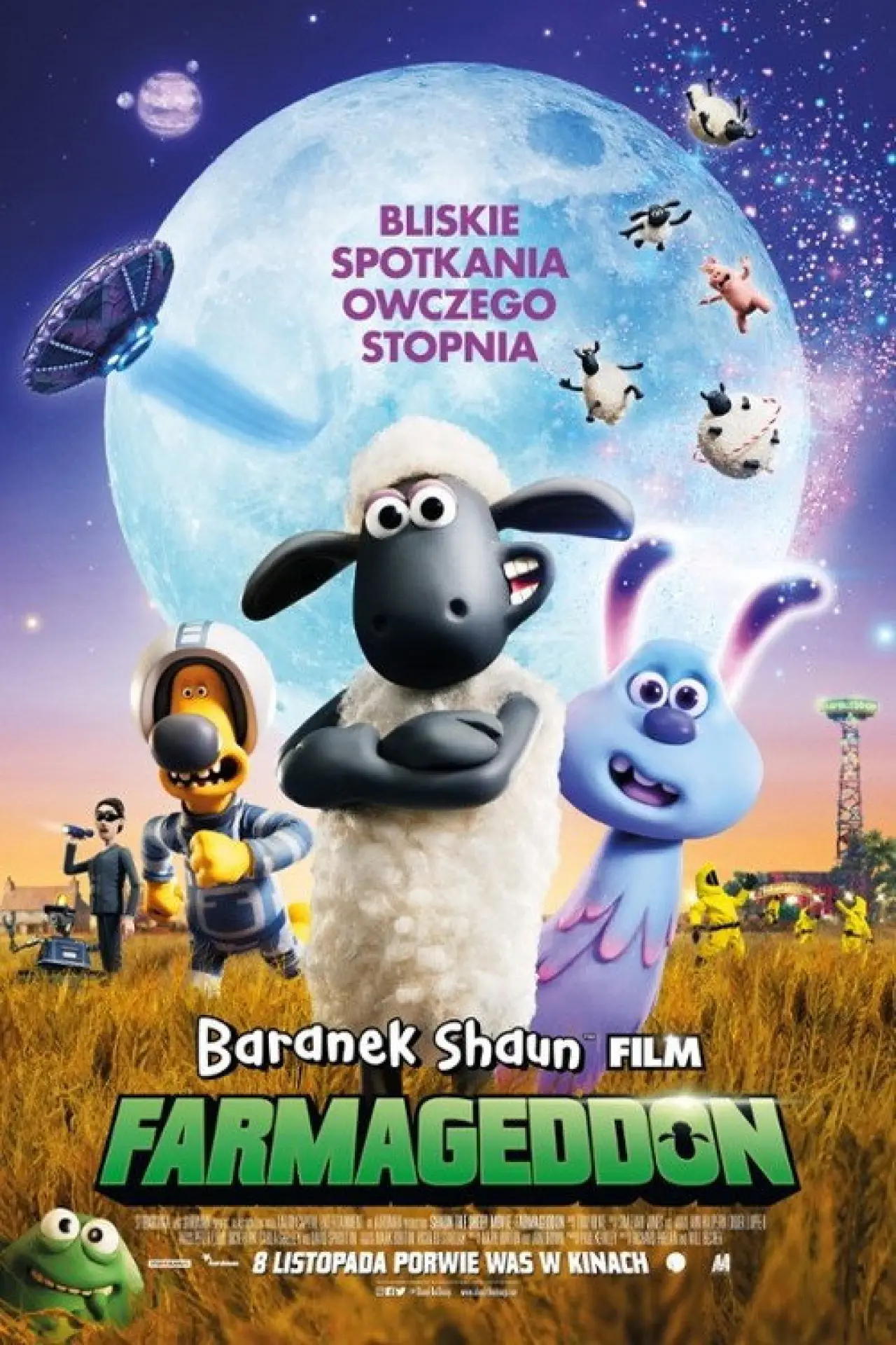 Plakat filmowy "Baranek Shaun Film. Farmageddon"