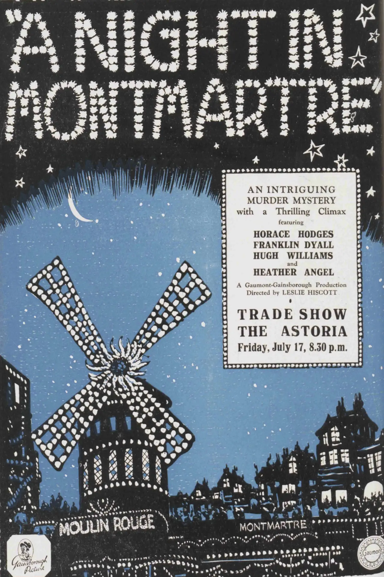 Plakat filmowy "A Night in Montmartre"