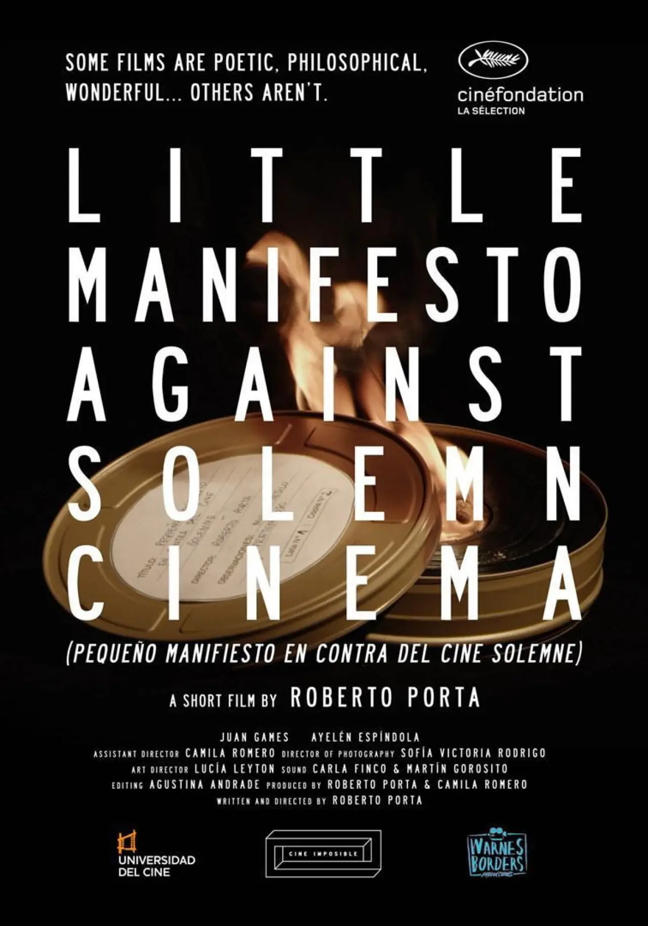Plakat filmowy "Pequeño manifiesto en contra del cine solemne"