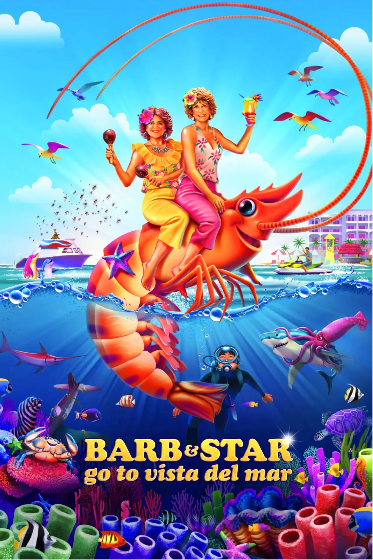 Plakat filmowy "Barb i Star jadą do Vista Del Mar"