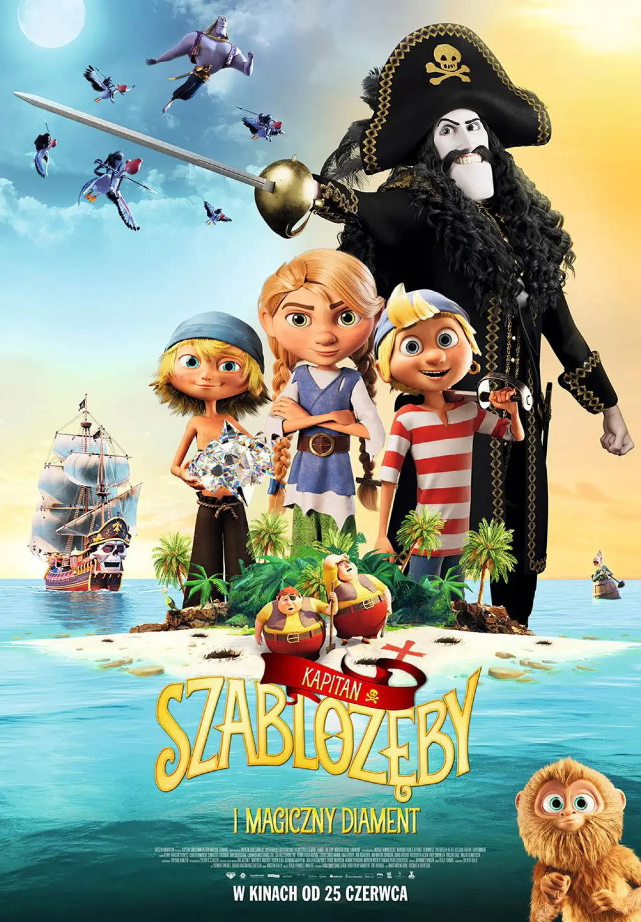 Plakat filmowy "Kapitan Szablozęby i magiczny diament"