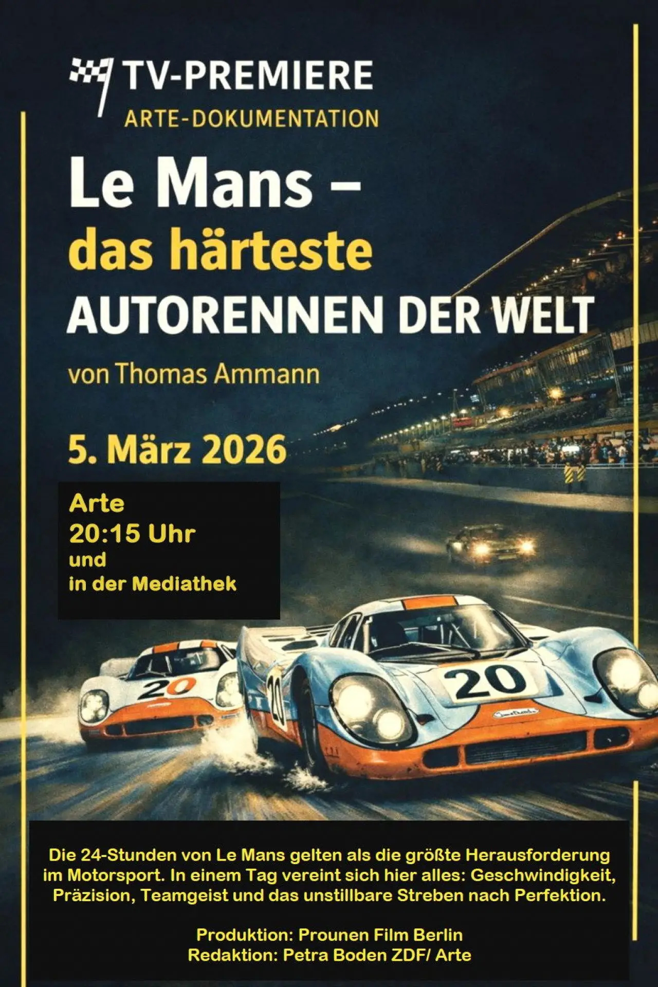 Plakat filmowy "Le Mans - Das härteste Autorennen der Welt"