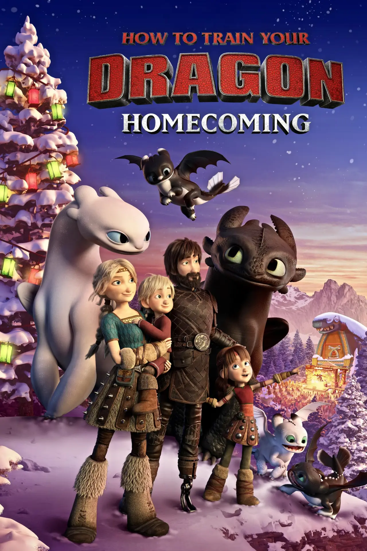 Plakat filmowy "Jak wytresować smoka: Święta w domu"