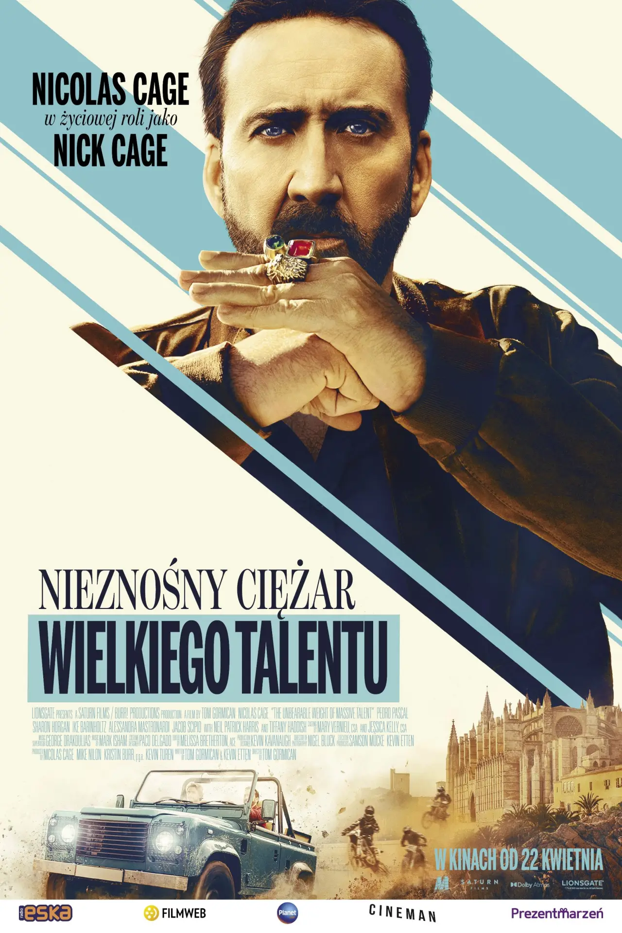 Plakat filmowy "Nieznośny ciężar wielkiego talentu"