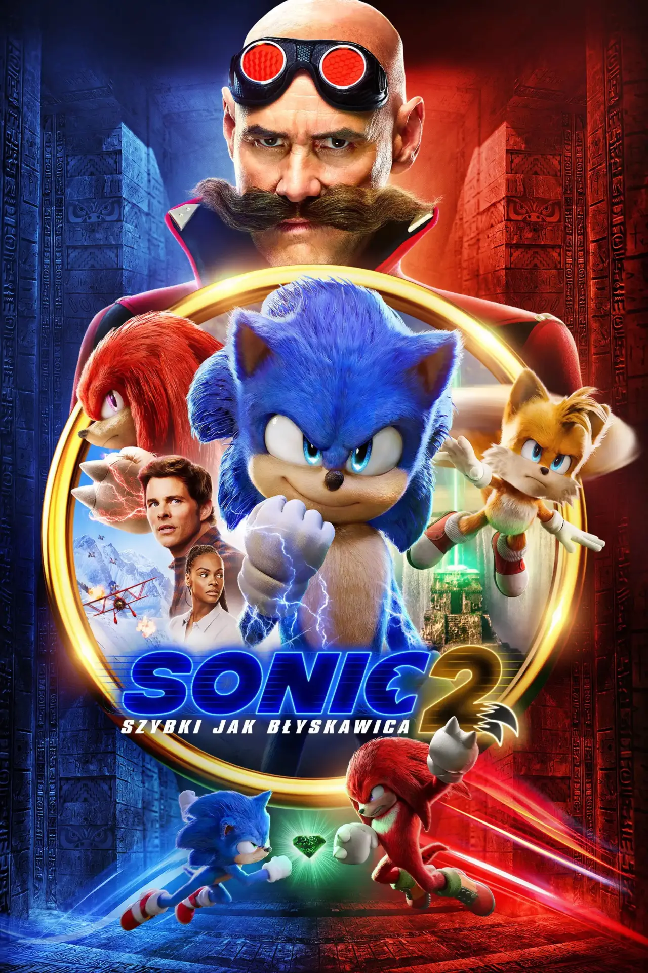 Plakat filmowy "Sonic 2. Szybki jak błyskawica"