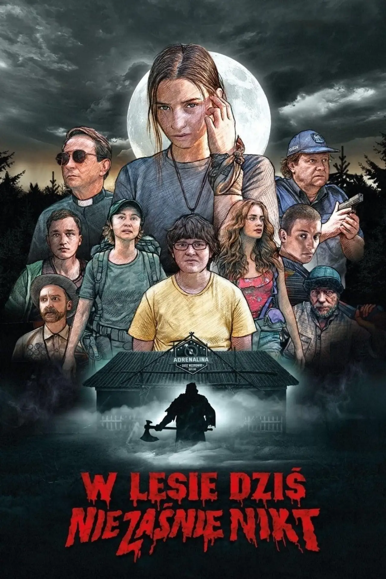 Plakat filmowy "W lesie dziś nie zaśnie nikt"