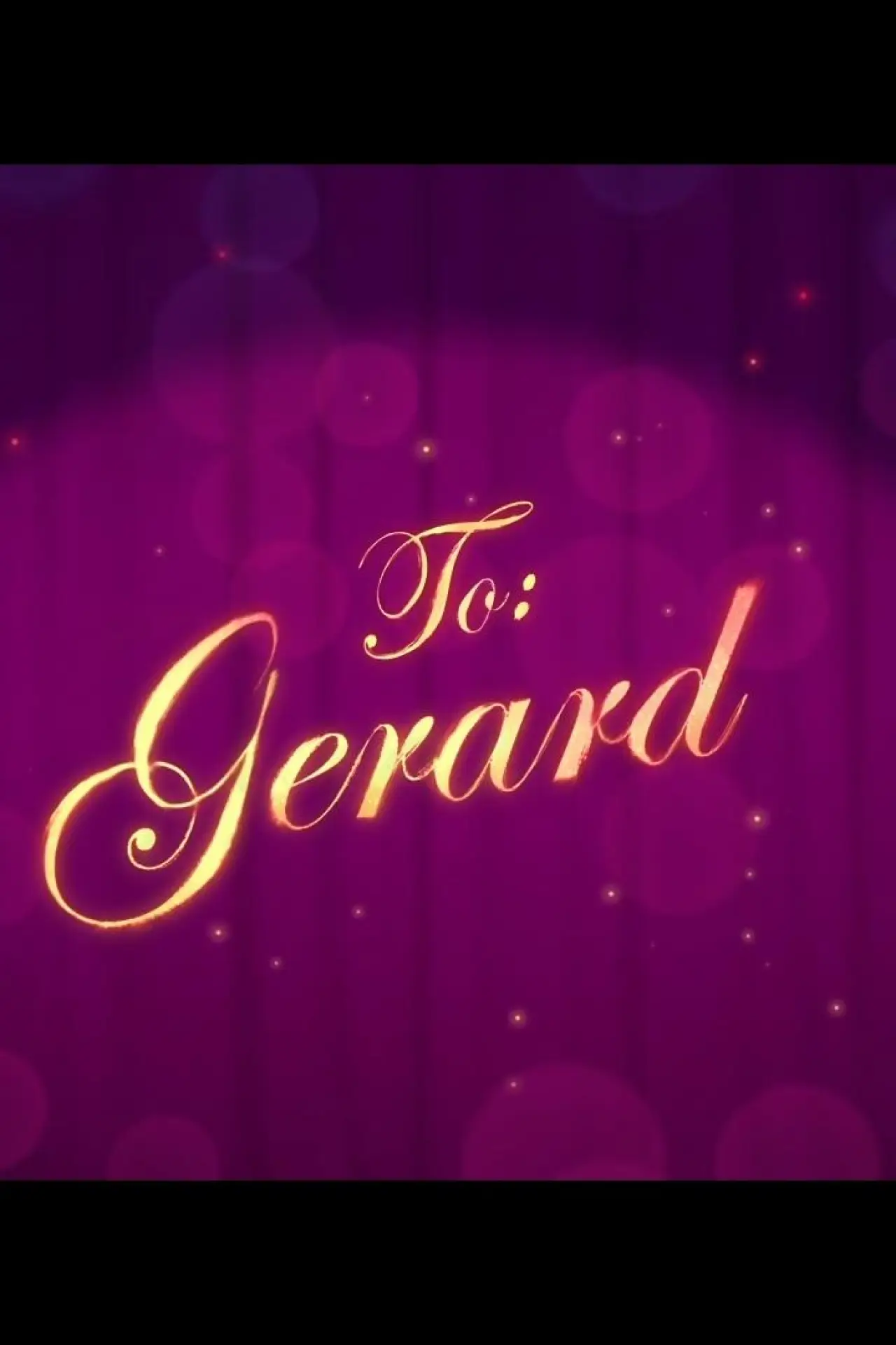 Plakat filmowy "To: Gerard"