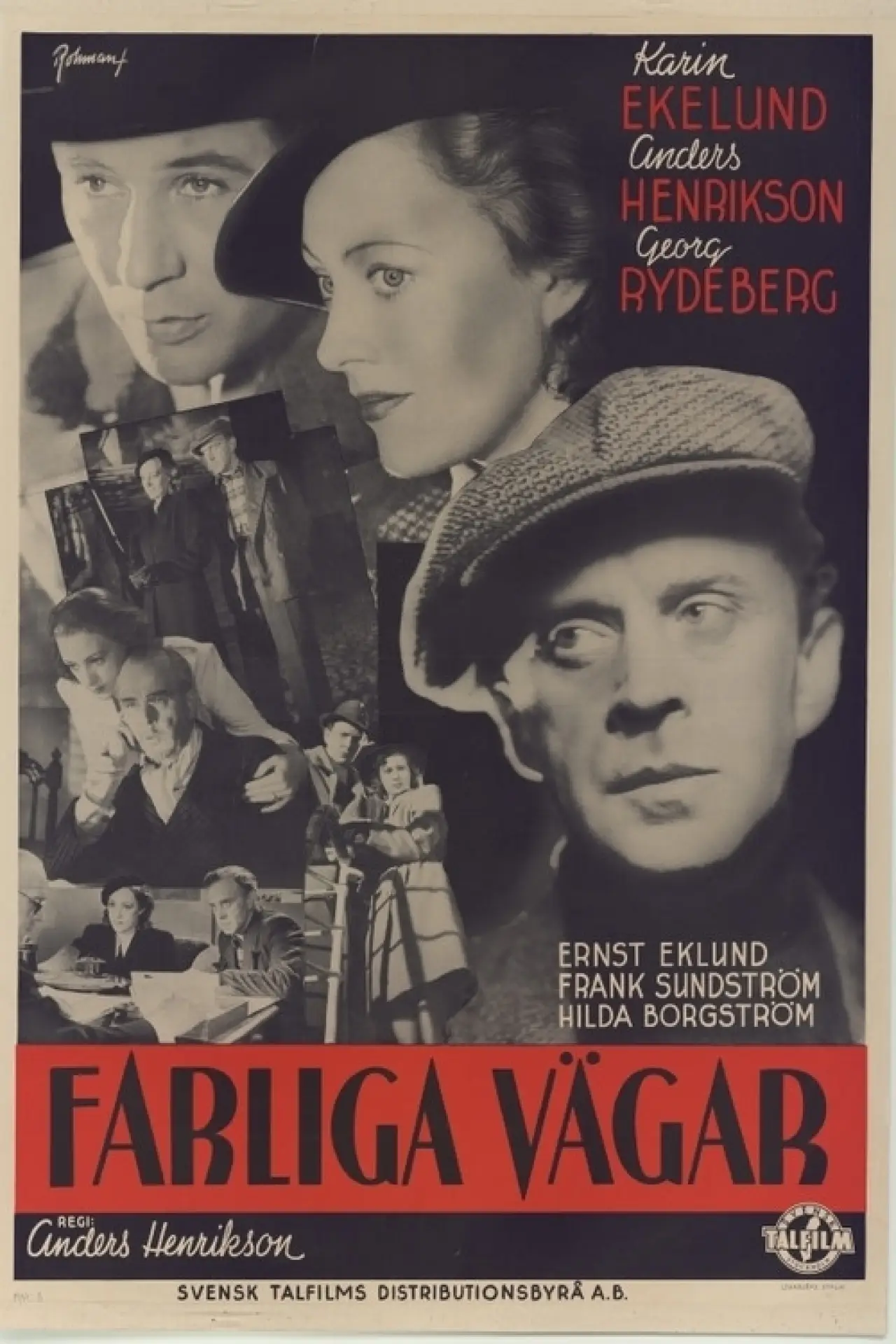 Plakat filmowy "Farliga vägar"