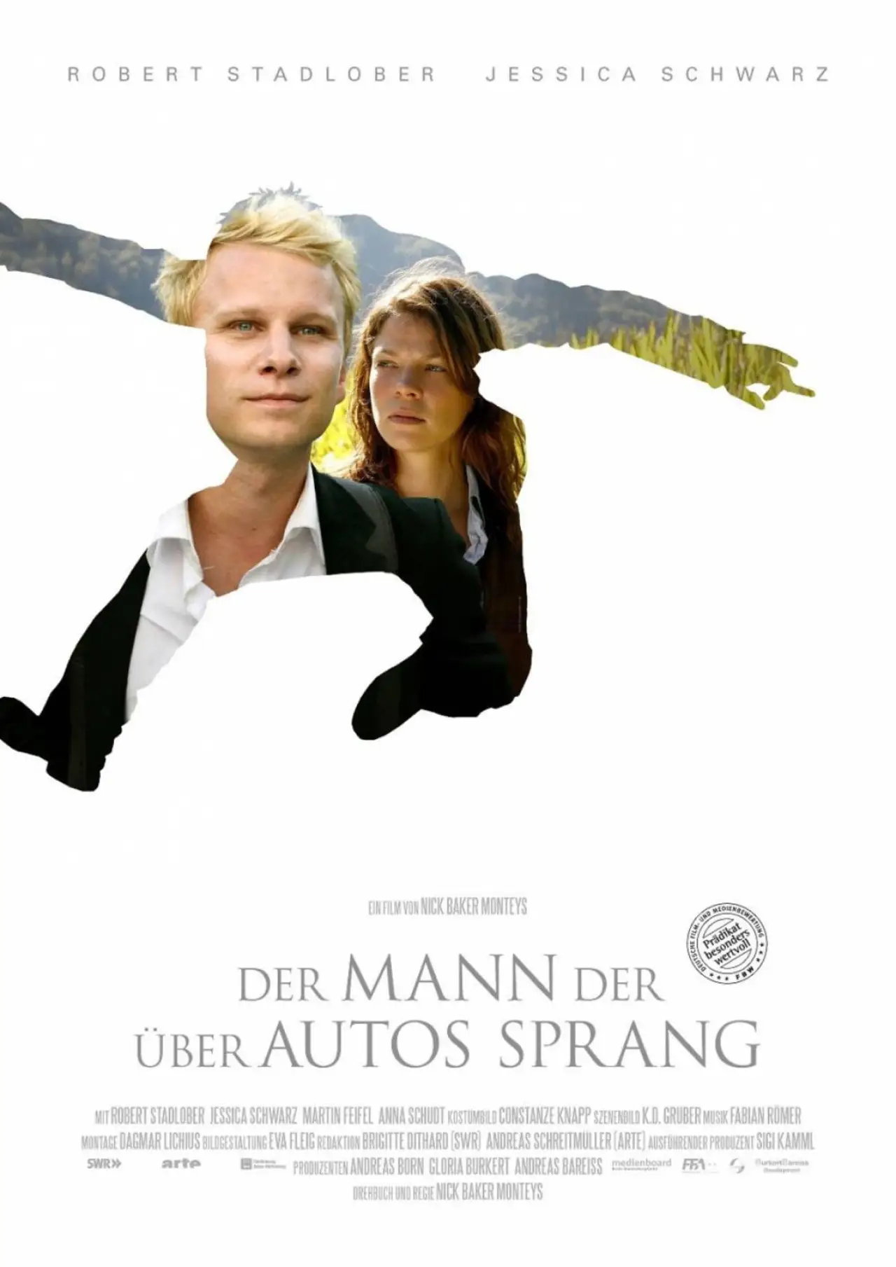 Plakat filmowy "Der Mann, der über Autos sprang"
