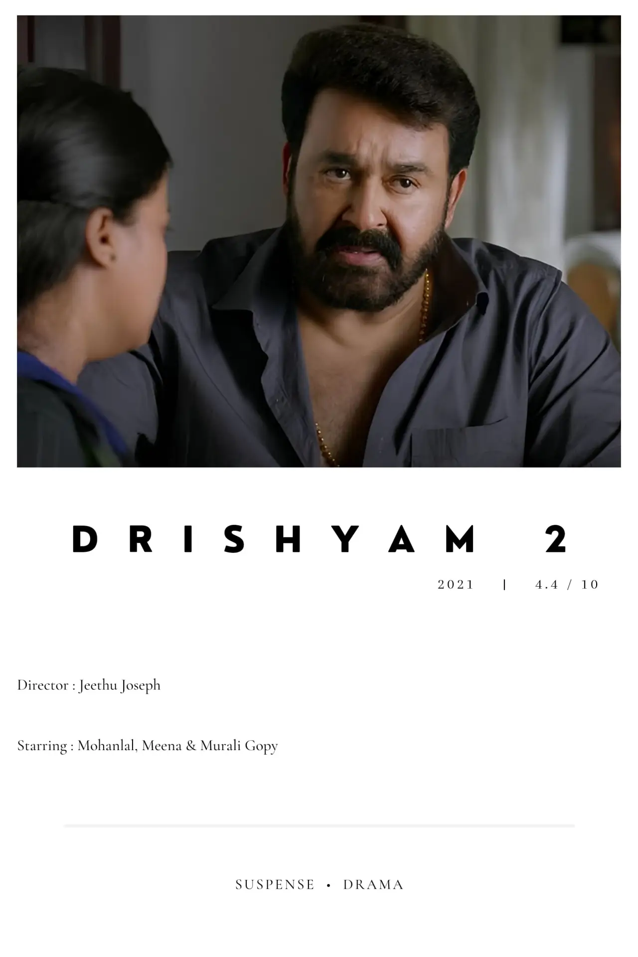 Plakat filmowy "ദൃശ്യം 2"