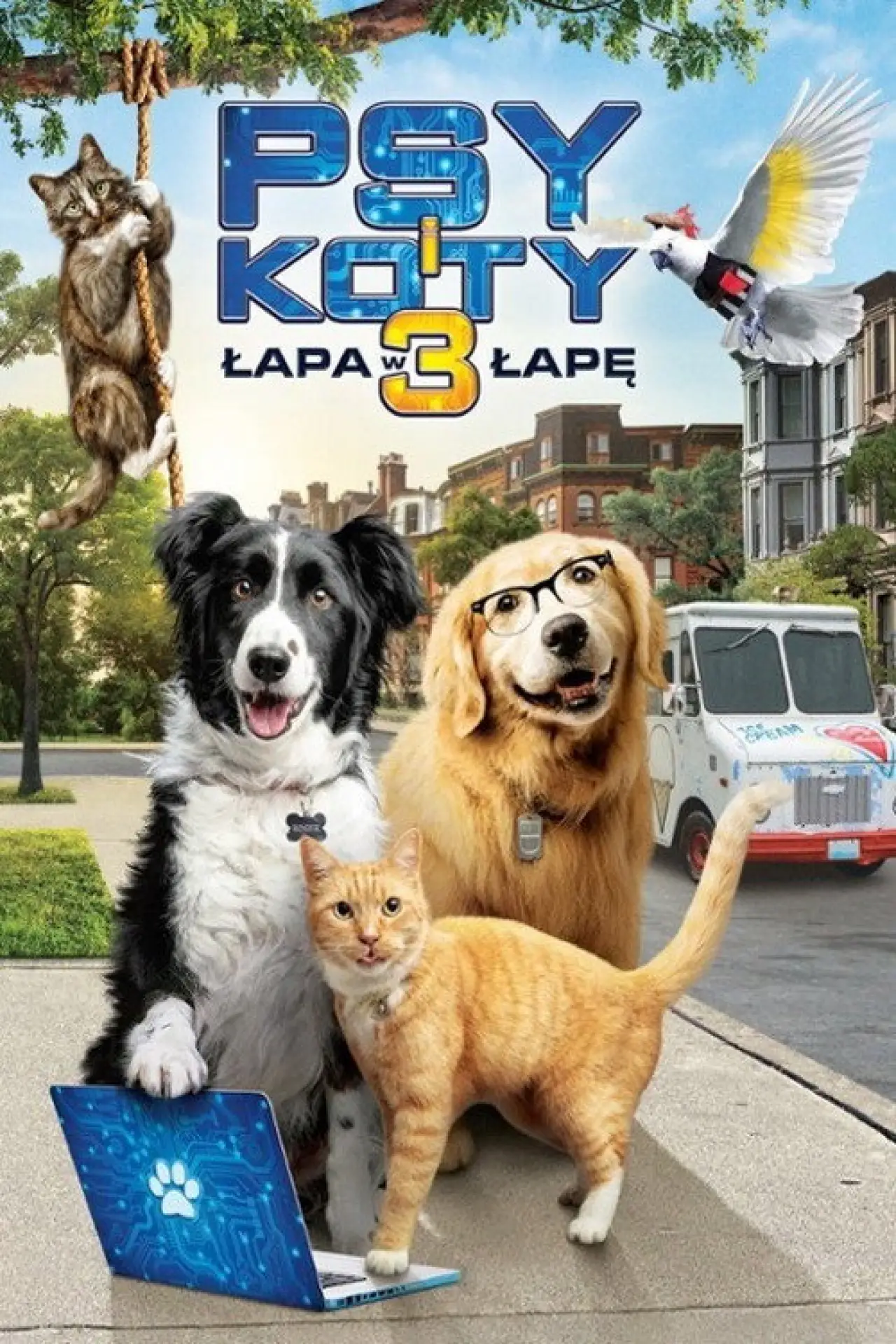 Plakat filmowy "Psy i koty 3: Łapa w łapę"