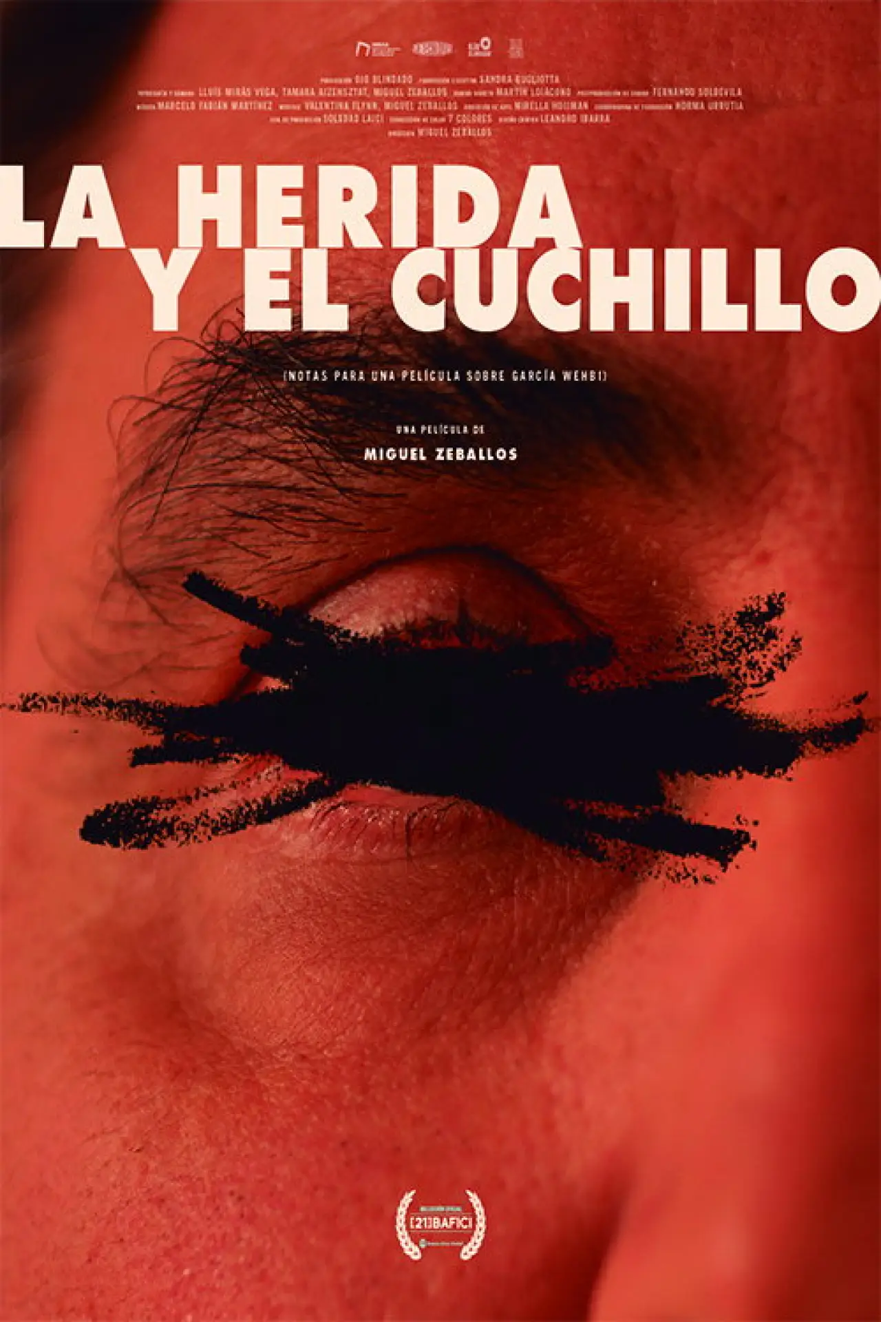 Plakat filmowy "La herida y el cuchillo (Notas para un film sobre García Wehbi)"