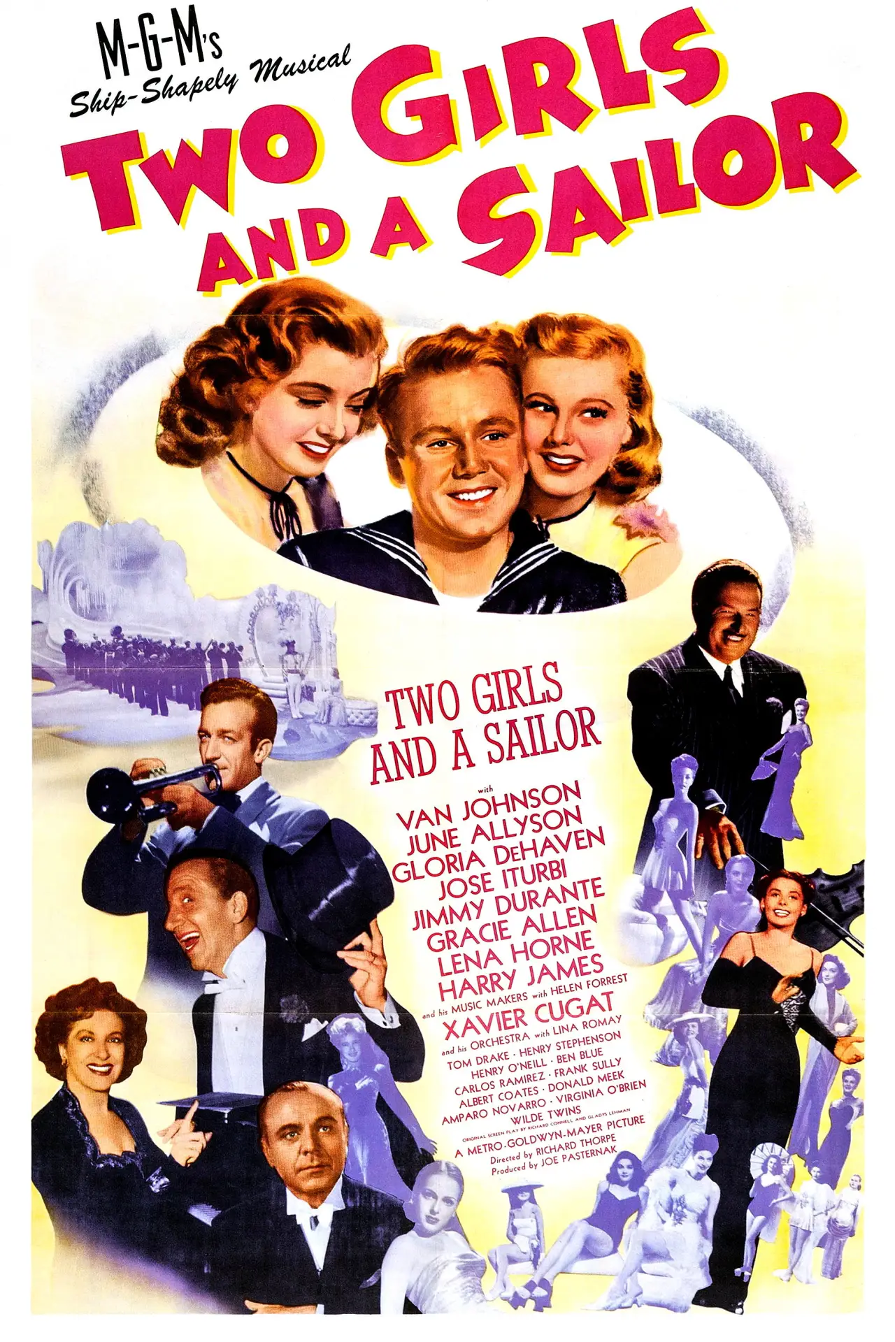 Plakat filmowy "Two Girls and a Sailor"