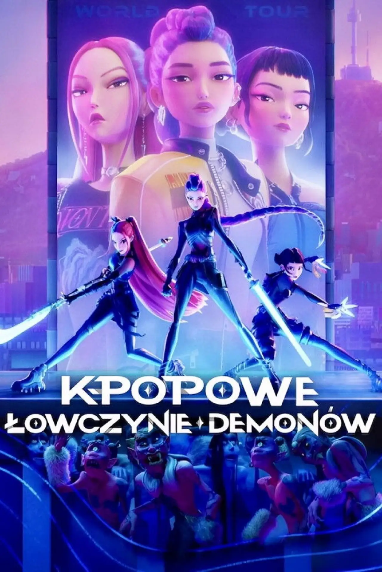 Plakat filmowy "K-popowe łowczynie demonów"