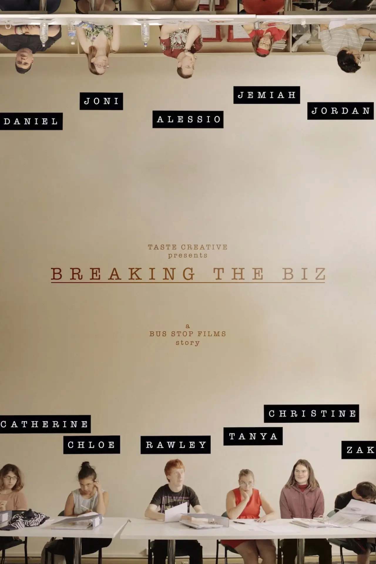 Plakat filmowy "Breaking the Biz: A Bus Stop Films Story"