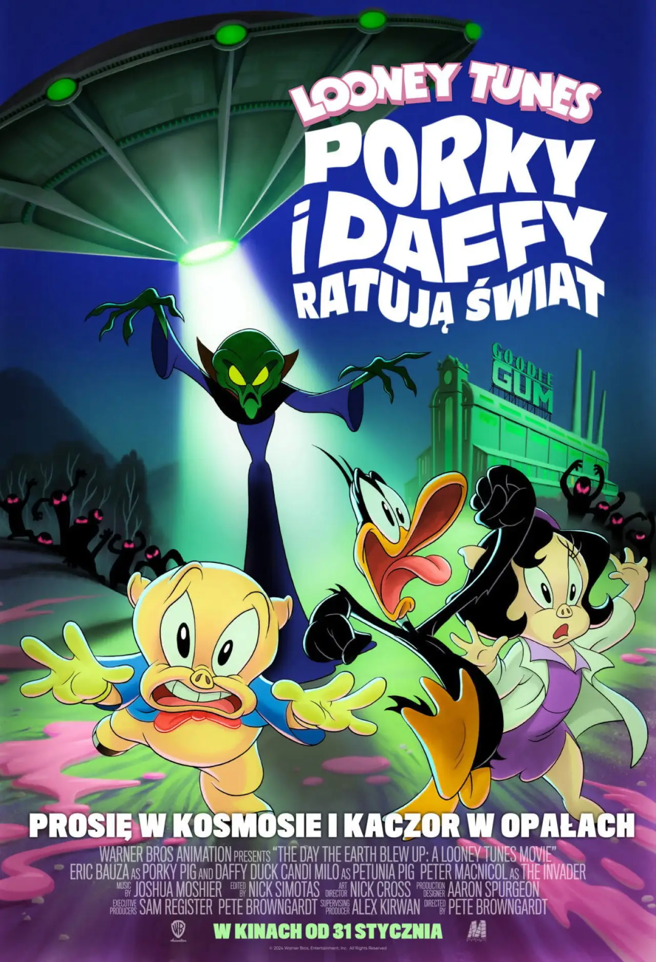 Plakat filmowy "Looney Tunes. Porky i Daffy ratują świat"