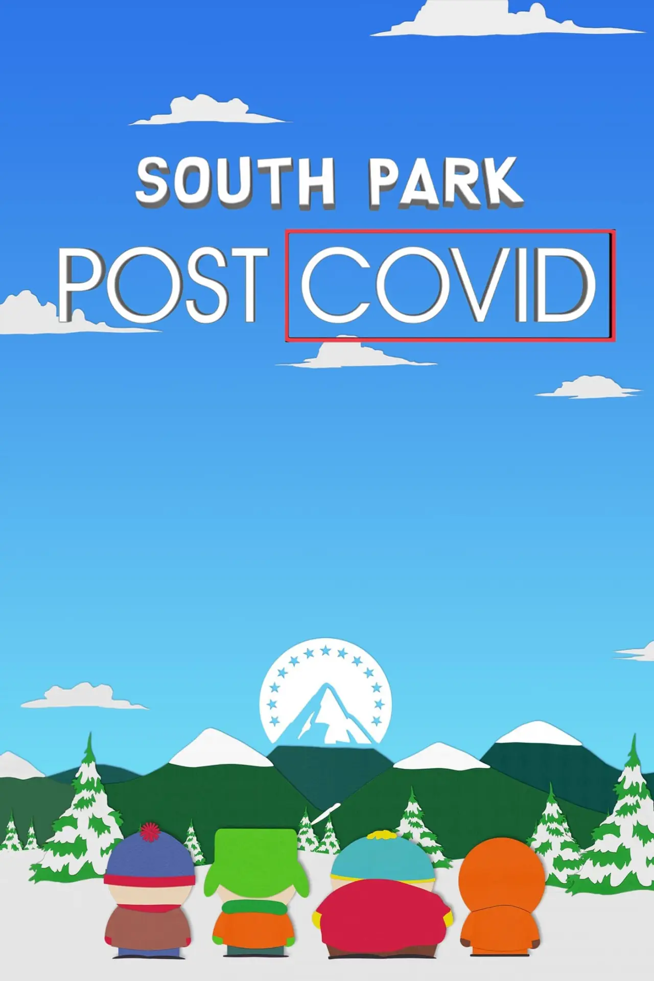 Plakat filmowy "Miasteczko South Park. Pokoronowirusowolandia"