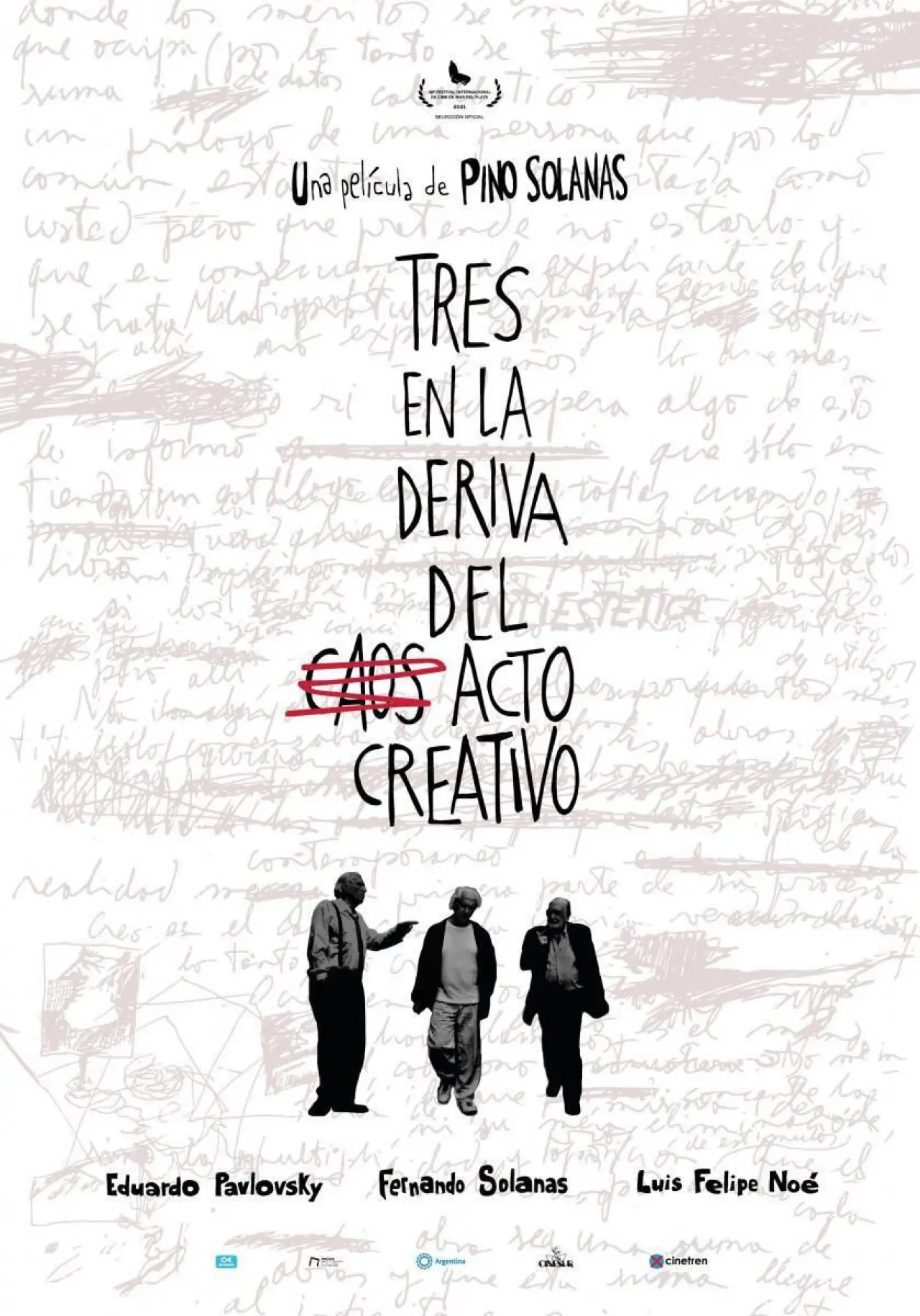 Plakat filmowy "Tres en la deriva del acto creativo"
