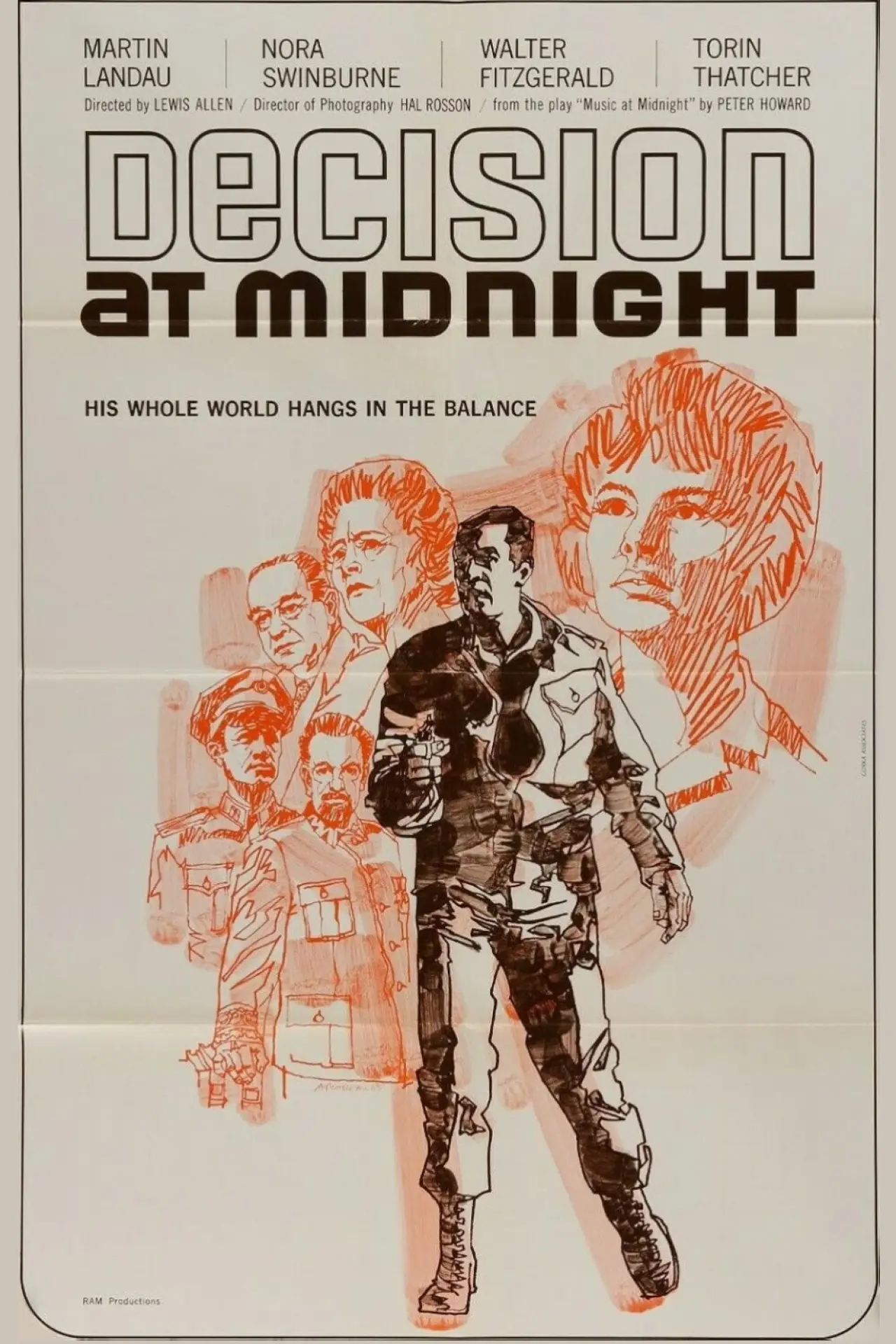 Plakat filmowy "Decision at Midnight"