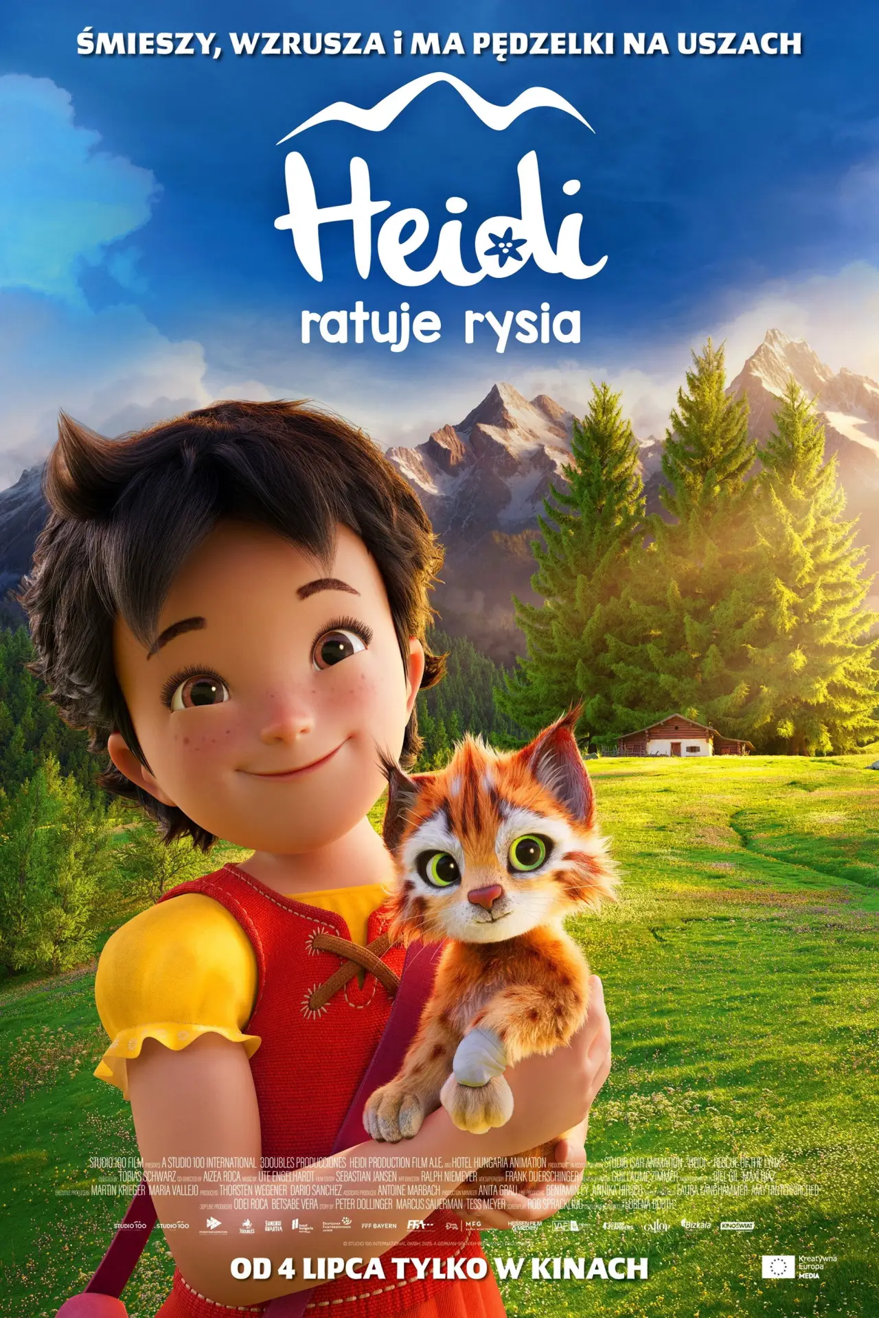 Plakat filmowy "Heidi ratuje rysia"