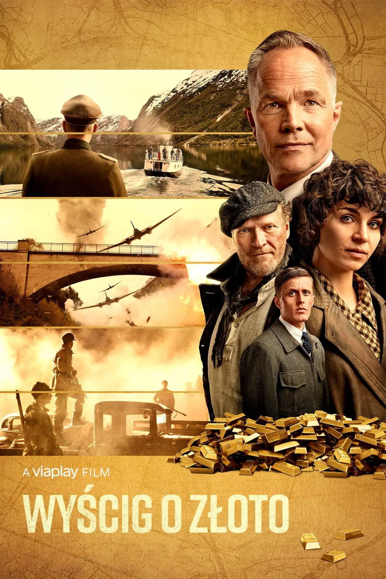 Plakat filmowy "Wyścig o złoto"