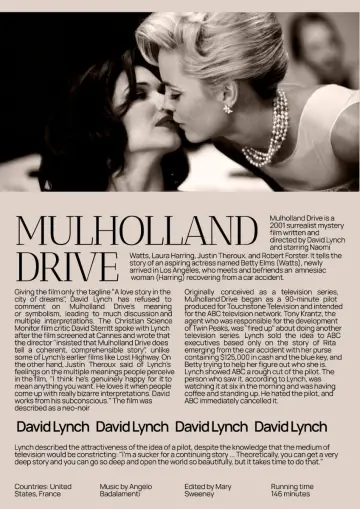 Plakat do filmu "Mulholland Drive" #837034
