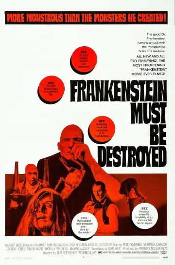 Plakat do filmu "Frankenstein Must Be Destroyed" #1113555