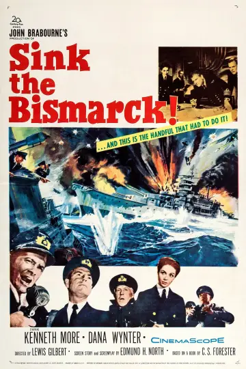 Plakat do filmu "Zatopić pancernik Bismarck!" #1064166