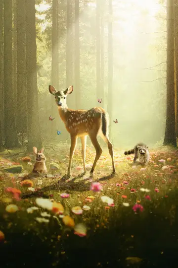 Plakat do filmu "Bambi. Opowieść leśna" #654733