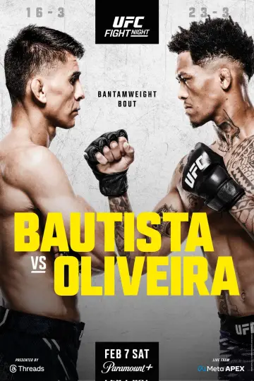 Plakat do filmu "UFC Fight Night 266: Bautista vs. Oliveira" #573517