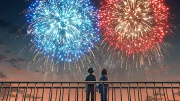 君と花火と約束と plakat