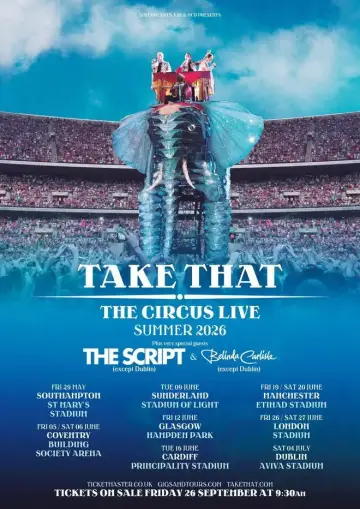 Take That live from Etihad Stadium