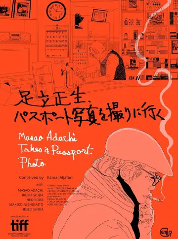 足立正生、パスポート写真を撮る plakat