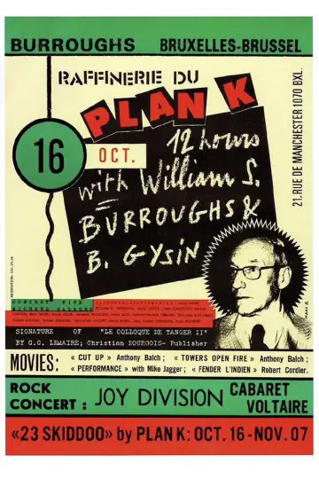 Joy Division: Plan K, Brussels 16th October, 1979 plakat