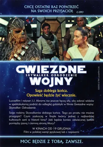 Plakat do filmu "Gwiezdne wojny: Skywalker. Odrodzenie" #581238