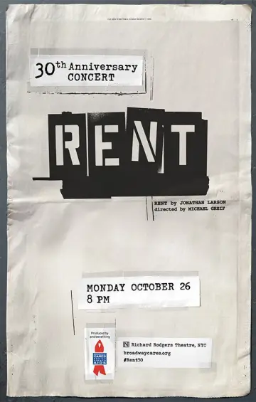 Rent, the 30th Anniversary Concert plakat