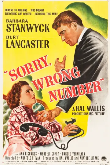 Plakat do filmu "Sorry, Wrong Number" #1042296