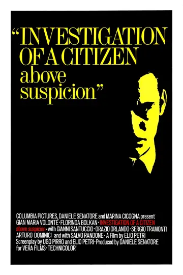 Plakat do filmu "Śledztwo w sprawie obywatela poza wszelkim podejrzeniem" #175945