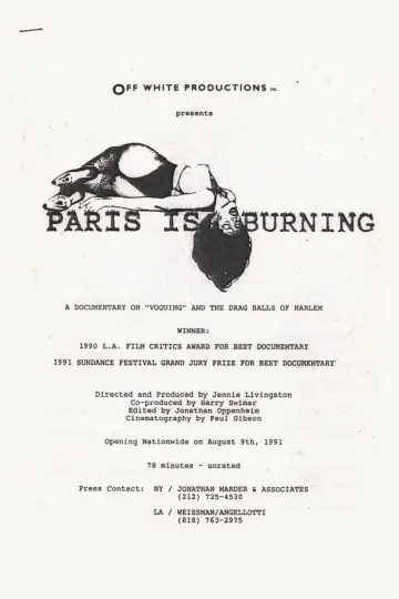 Plakat do filmu "Paris Is Burning" #870014